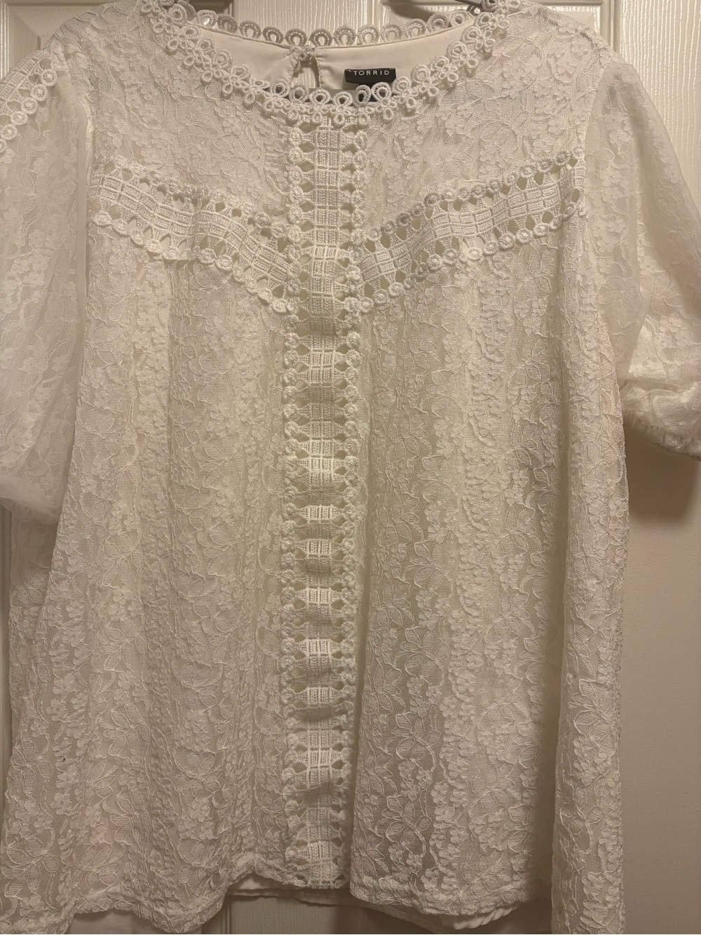 Torrid Ivory Lace Crochet Top - Picture 3 of 5